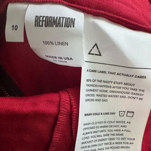 Reformation Bonita Red Off Shoulder Dress - Picture 5 of 10